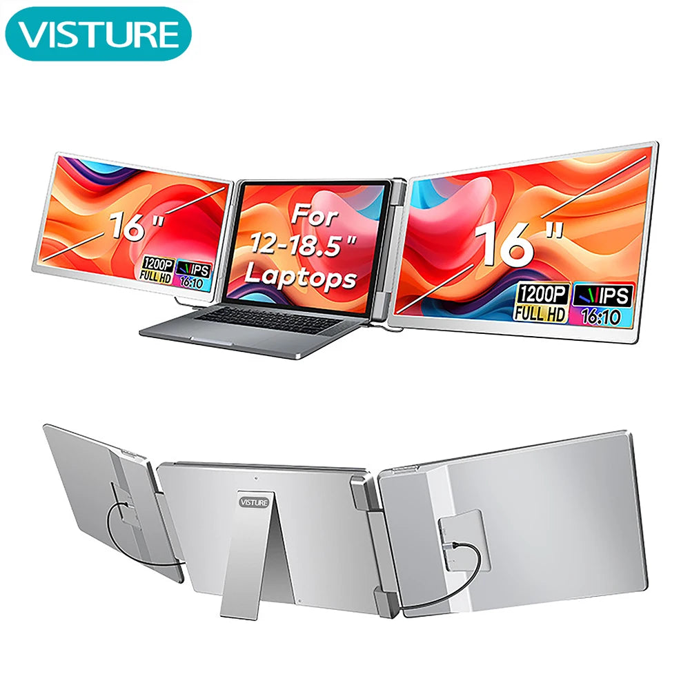 Visture™ FHD IPS Portable Monitor – Dual & Triple Screen Laptop Extender for Gaming, Trading & Productivity 💻🎮📈