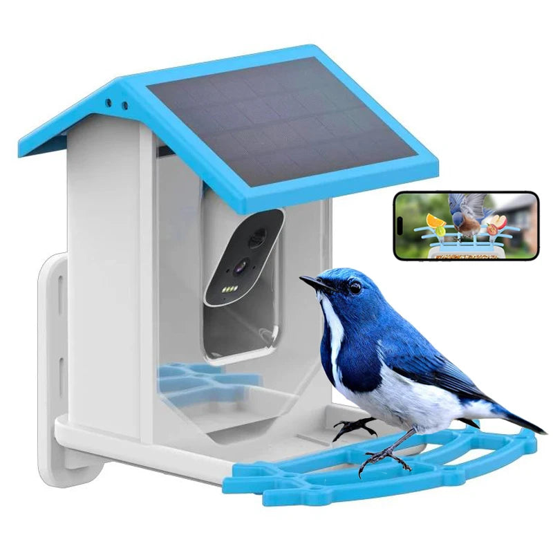 BirdEye™ 2K Smart Solar Bird Feeder – AI Bird ID, Auto Video Capture & Arrival Alerts