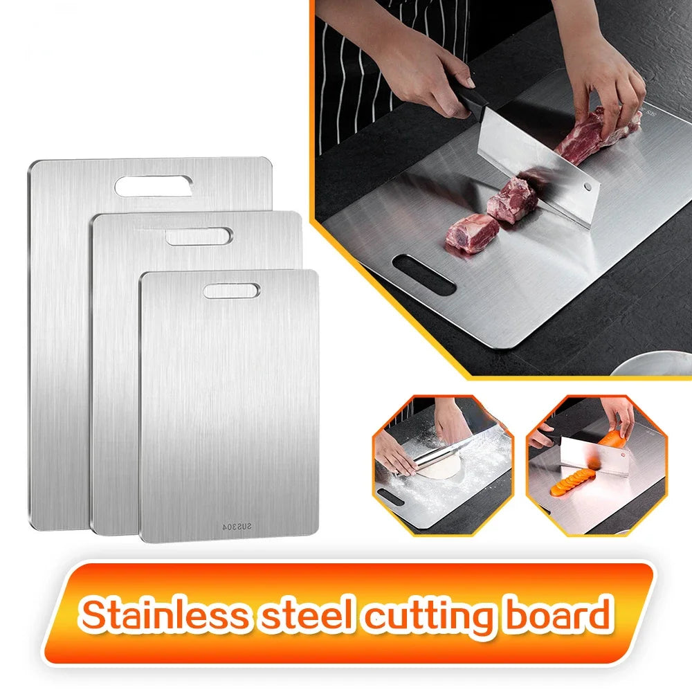 SteelPure™ 316 Stainless Steel Double-Sided Cutting Board & Kneading Panel – Antibacterial Kitchen Prep Board