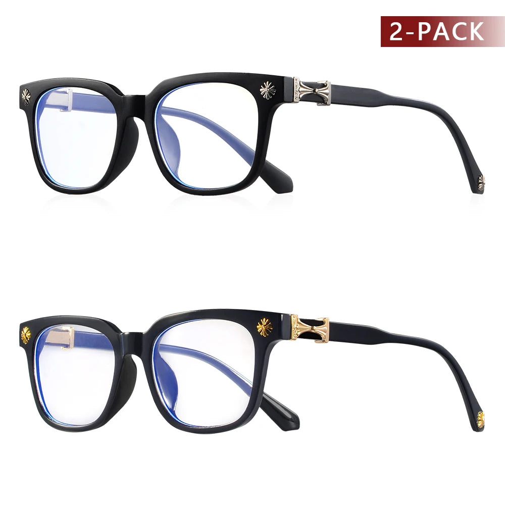 BlueGuard™ Square Blue Light Blocking Glasses (2-Pack) – Unisex Computer & Screen Protection Frames