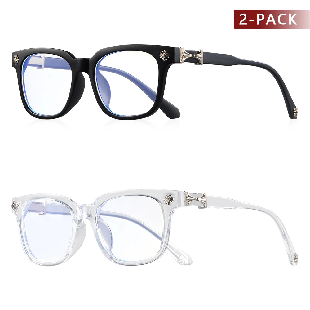 BlueGuard™ Square Blue Light Blocking Glasses (2-Pack) – Unisex Computer & Screen Protection Frames