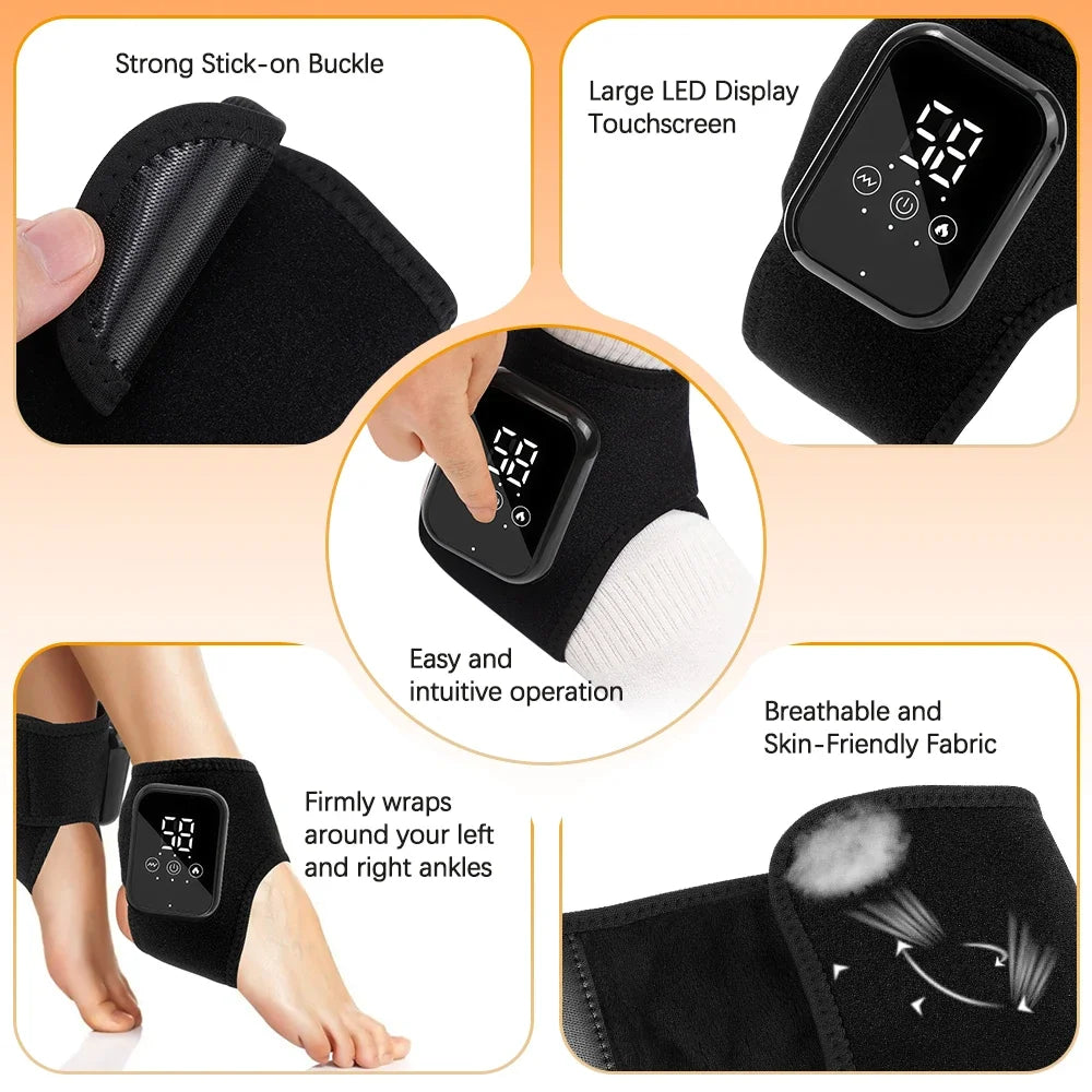 HeatWave™ Electric Ankle Massager – Vibration & Hot Compress