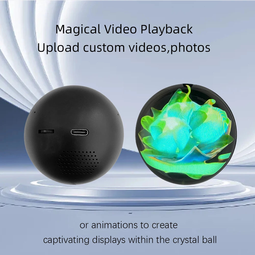 PixelSphere™ Custom Video Glass Ball – DIY LED Display Lamp & Personalized Gift