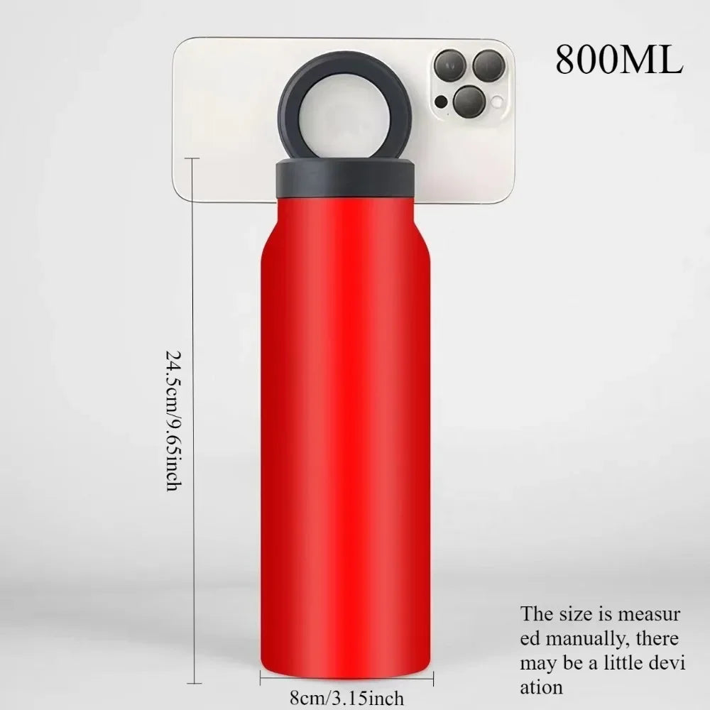 ThermaMag™ 800ML Stainless Steel Insulated Bottle with Magnetic Phone Tripod