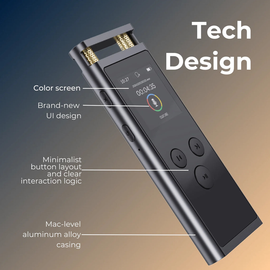 AIVOX Pro™ 64GB – AI Voice Recorder with Transcription, Translation & Mind Mapping [AI Edition]