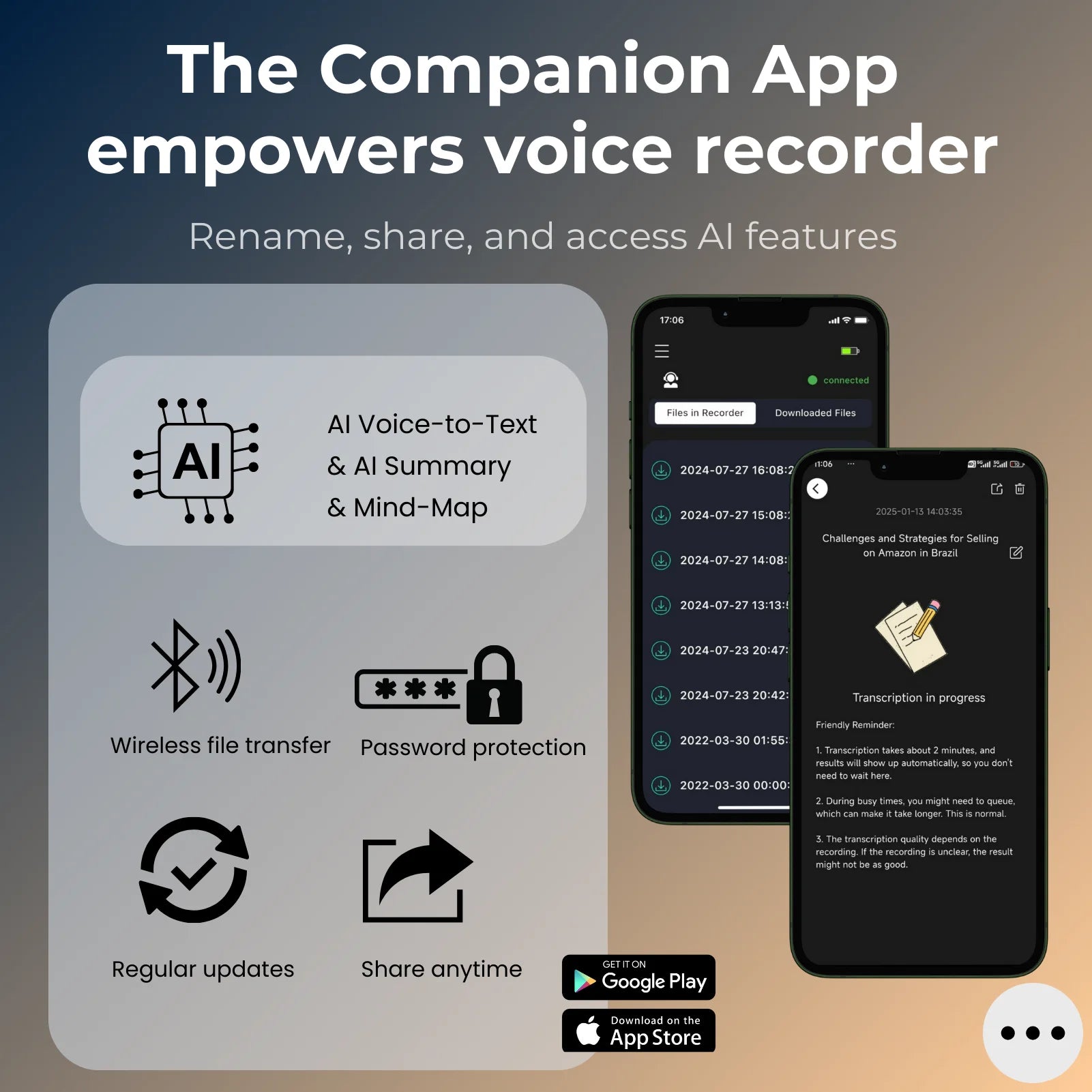 AIVOX Pro™ 64GB – AI Voice Recorder with Transcription, Translation & Mind Mapping [AI Edition]