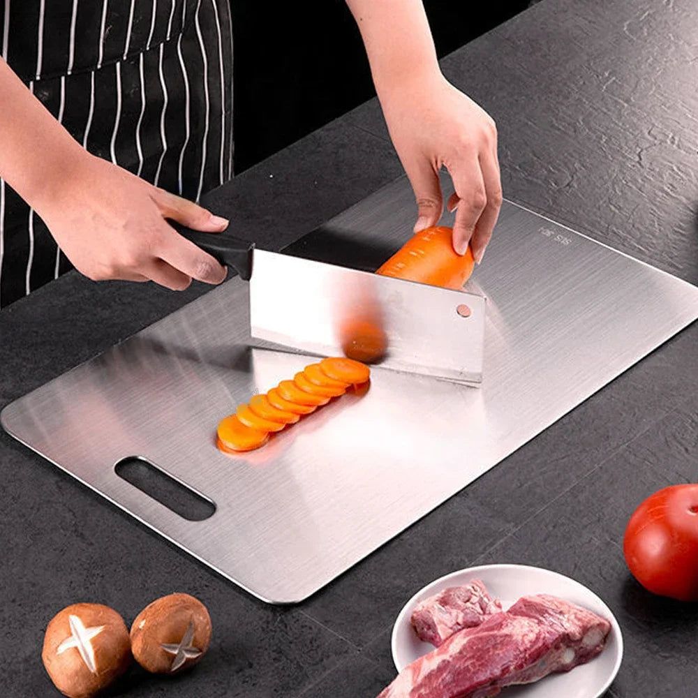 SteelPure™ 316 Stainless Steel Double-Sided Cutting Board & Kneading Panel – Antibacterial Kitchen Prep Board