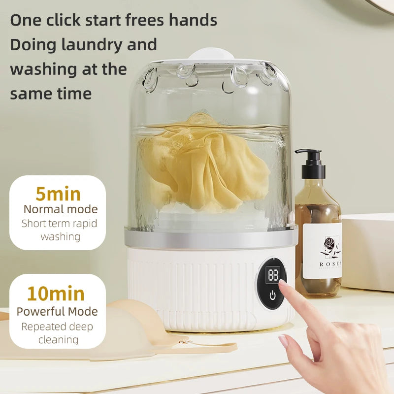 MiniWave™ Portable Electric Washing Machine – Wireless Cup, Sock, Underwear & Pet Clothes Cleaner