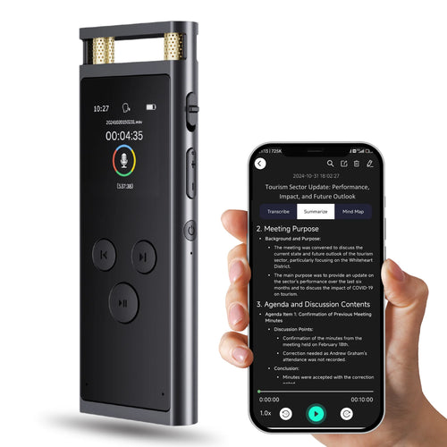 AIVOX Pro™ 64GB – AI Voice Recorder with Transcription, Translation & Mind Mapping [AI Edition]