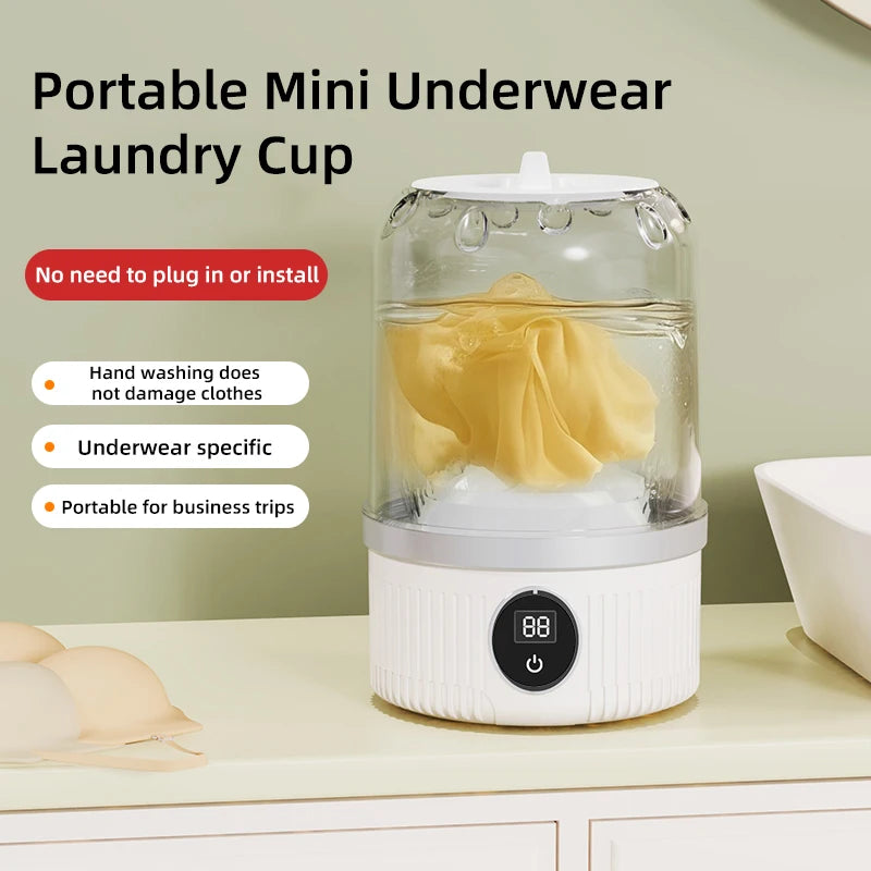 MiniWave™ Portable Electric Washing Machine – Wireless Cup, Sock, Underwear & Pet Clothes Cleaner